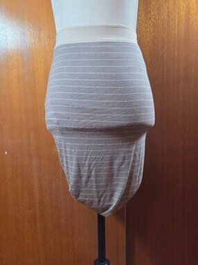 T by Alexander Wang Grey Striped Twist Hem Bodycon Mini Skirt - Size XS